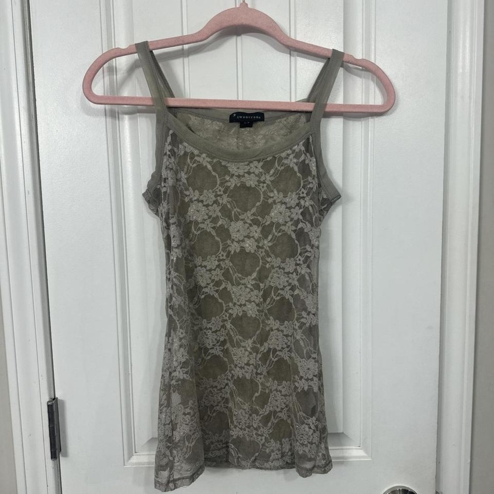 y2k lace long line layering tank. Small